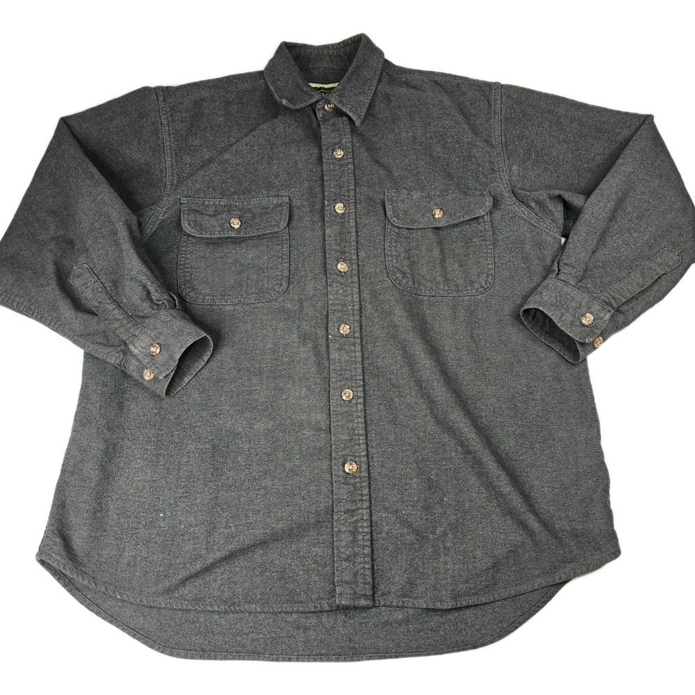 Field & Stream Shirt Mens Large Gray Flannel Button Front Workwear‎ Outdoors